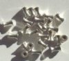 25 6mm Bright Silver Plated Dog Bone / Flared Tube Beads